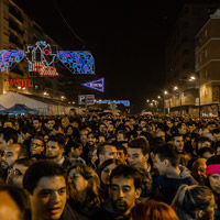 Las Fallas La Crema crowds